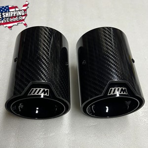 2x BMW M Performance Carbon Fiber Exhaust Tips for F22/F30/F32 Gloss black