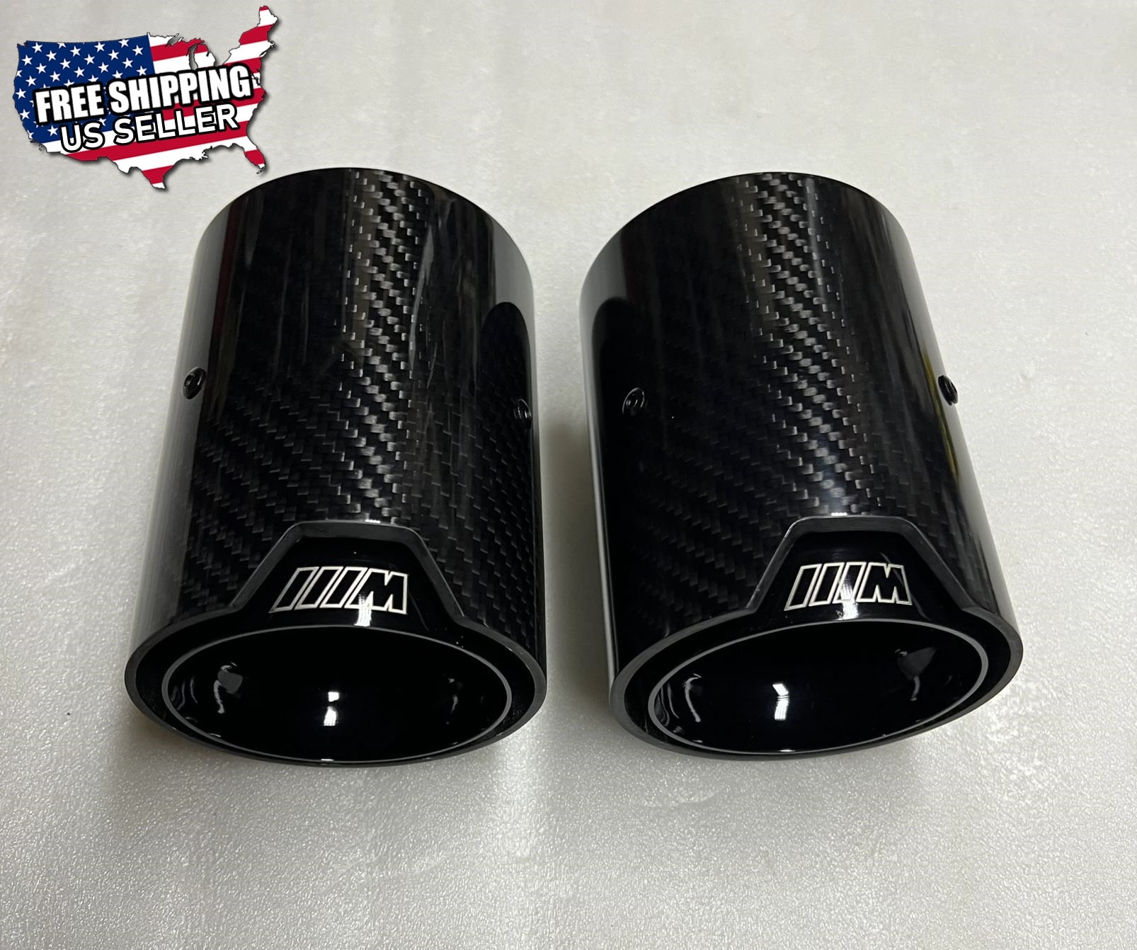 2x BMW M Performance Carbon Fiber Exhaust Tips for F22/F30/F32 Gloss Black Etsy