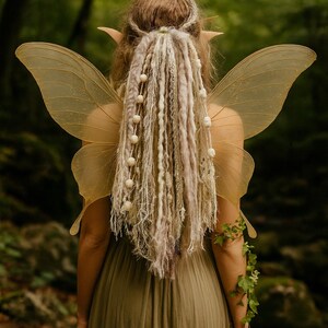Handmade Wool Dreadlock Extension on Hair Band Boho Hair Accessory Woodland Fairy LoxyDread