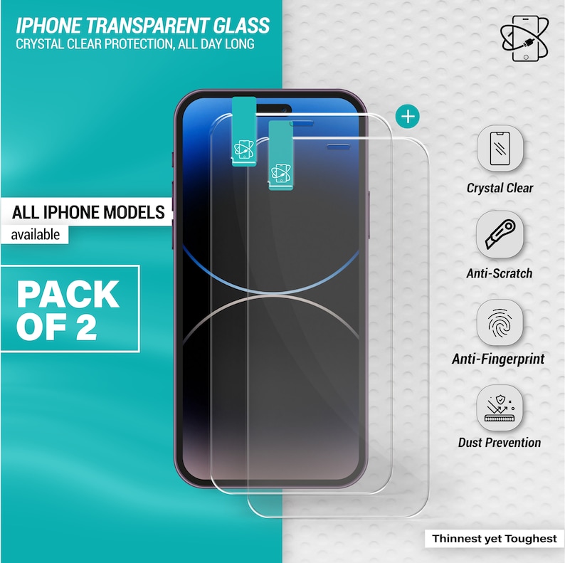 iPhone 15 14 13 12 11 Pro Max Plus X XR XS Tempered Glass Screen Protector 100% Genuine image 1
