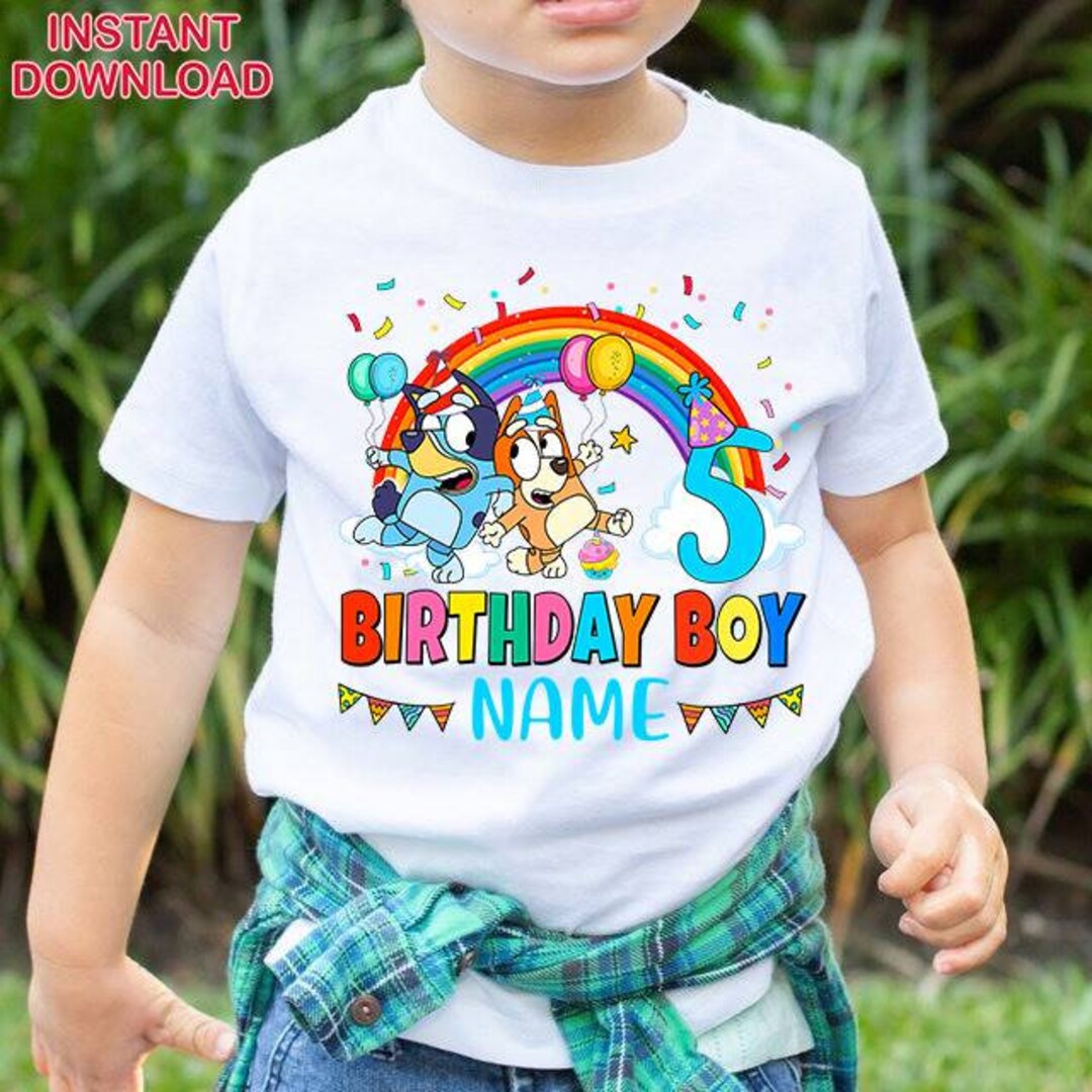 Custom Bluey Bingo Birthday Shirt Bluey Birthday Shirt Bluey Etsy
