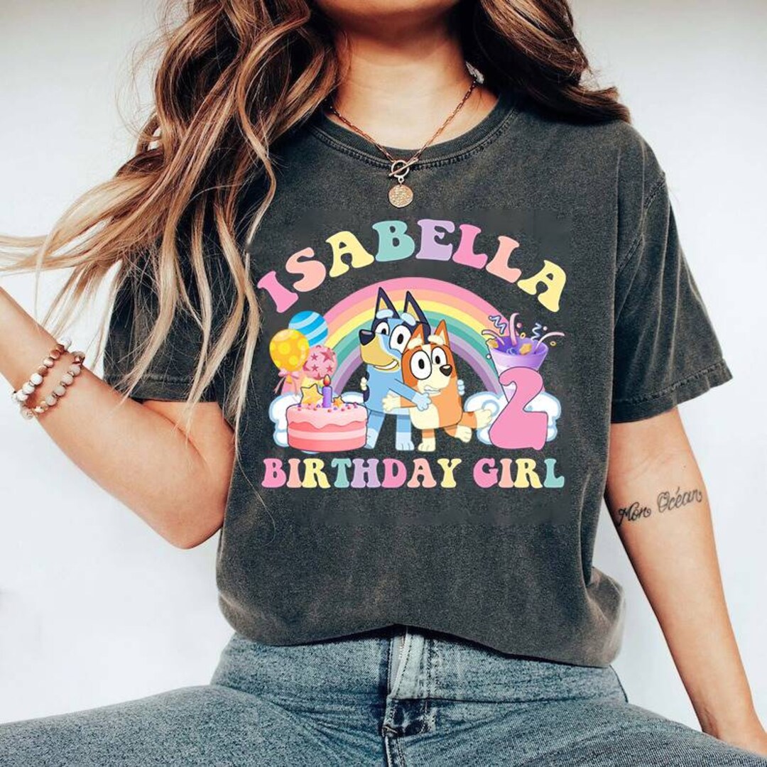 Custom Bluey Bingo Birthday Shirt Bluey Birthday Tees Bluey Etsy