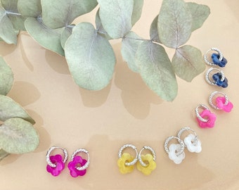 Small flower hoop earrings | Flower earrings | Rings and flowers | money | stainless steel