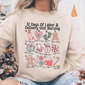 L&D Nurse Christmas Sweatshirt,  Labor and Delivery Nurse Shirt, Nurse Life Christmas T-Shirt, Medical Xmas Shirt, Xmas Nurse Crew Sweater