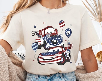 Disney Cars 4th Of July Shirt, McQueen Mater USA Shirt, Disney Red Blue White Sweatshirt, Patriotic Shirt, America Flag Tee, USA Freedom Tee