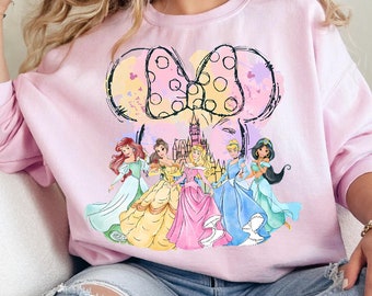 Disney Princess Shirt, Girls Trip Shirt, Disney Princess Bow Shirt, Disney Family Trip Sweatshirt, Disneyland Girl Trip Tee, Belle, Elsa