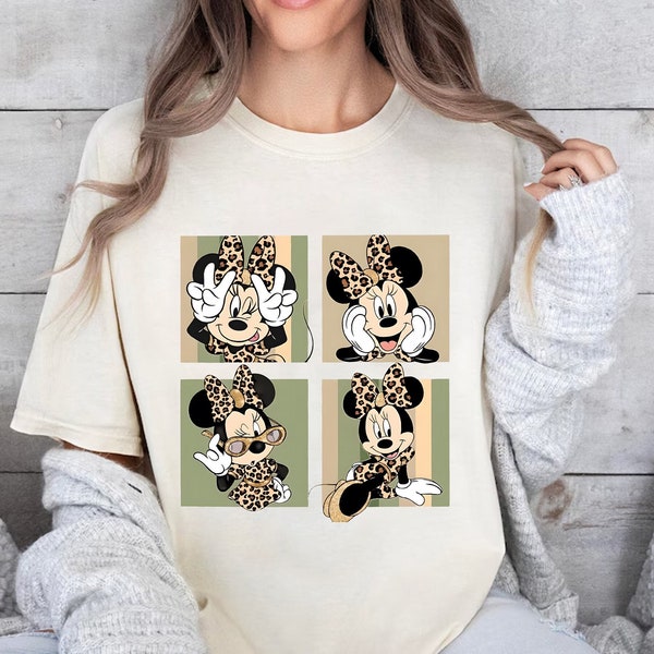 Disney Minnie Mouse Shirt, Leopard Minnie Mouse Trip Shirt, Disneyland Safari Trip Shirt, Disney Girl Trip Shirt, Retro Minnie Mouse Shirt