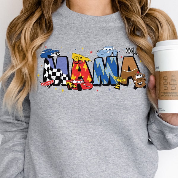 Lightning McQueen Mama Shirt, Cars Mom Tee, Mother's Day T-shirt, Piston Cup Hoodie, Disney Cars Land Sweatshirt