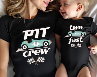 Pit Crew verjaardagsshirt, shirt met auto voor de jarige, shirt voor de 2e verjaardag, bijpassende familie verjaardagsshirts, shirt voor de jarige, Pit Crew shirt