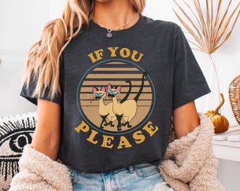 Retro Si and Am If You Please Shirt, Lady and The Tramp Shirt, Disneyland Disney World Family Vacation Tee, WDW Trip Outfits, Gift for Cats