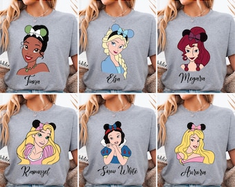 Bluza z motywem księżniczek Disneya, koszulka urodzinowa dla dziewczynki Disneya, koszulka podróżna Disneya, Disney Belle, Kopciuszek, Dżasmina, Roszpunka