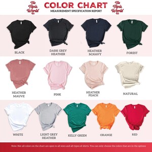 the color chart for a women's t - shirt