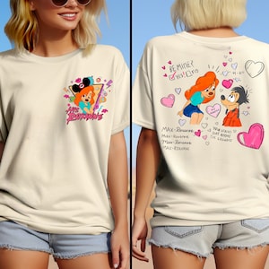 Her Max & His Roxanne Shirt, Disney couple T-shirt, Valentine's Day Matching Tee, Retro Goofy Honeymoon Sweatshirt, Disneyland Trip Shirts