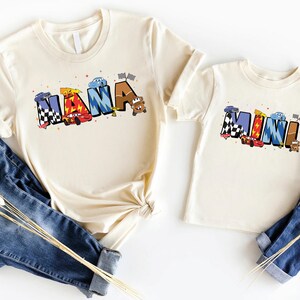 Koszulka „Mama Dada” z motywem Lightning McQueen, koszulka „Mama Dada” z motywem Cars, koszulka na Dzień Matki, bluza z kapturem z motywem Piston Cup, bluza Disney Cars Land zdjęcie 7