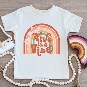 Five is a Vibe Shirt, Groovy 5th Birthday Shirt, Hippie Birthday Shirt, Groovy Birthday Girl Shirt, Groovy Birthday Shirt, Boho Birthday Tee