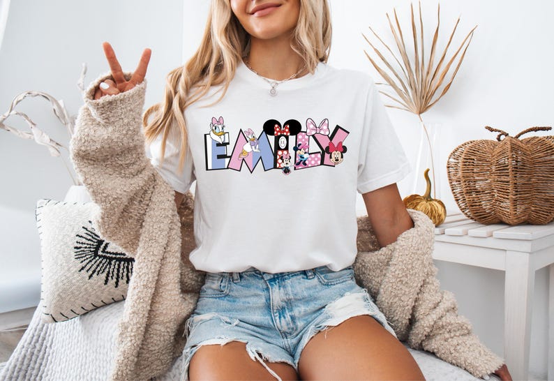 Disney Custom Name Shirt, Mickey and Friends Family Matching Shirt, Personalized Disney Mickey Mouse Shirt, Matching Disney Trip Shirt