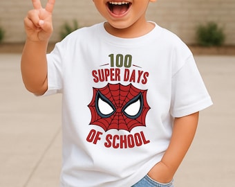 Spiderman 100 Days Of School Shirt, 100 Days Of School Sweatshirt, Captain America 100 Days Shirt, 100 Days Of School Tee, Disney School Tee