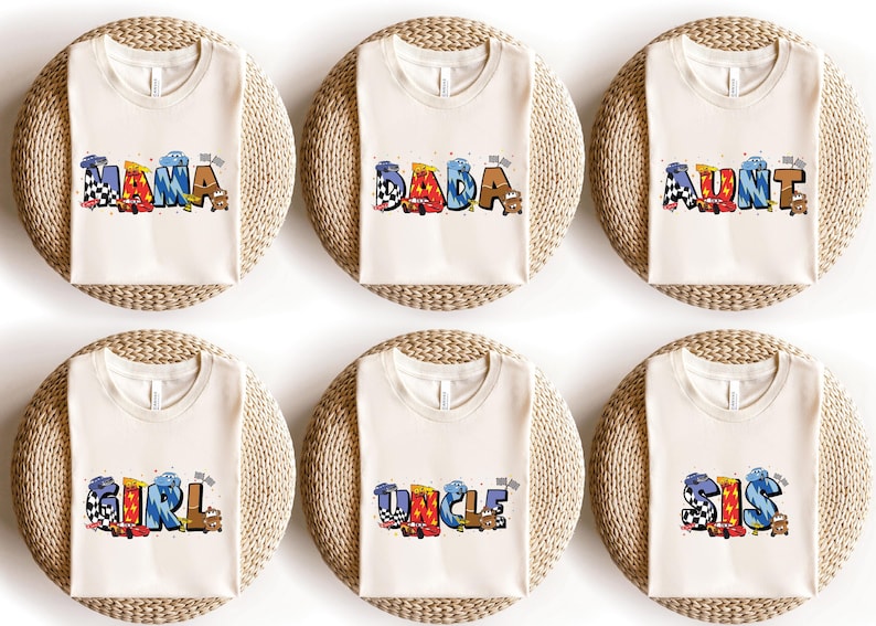 Koszulka „Mama Dada” z motywem Lightning McQueen, koszulka „Mama Dada” z motywem Cars, koszulka na Dzień Matki, bluza z kapturem z motywem Piston Cup, bluza Disney Cars Land zdjęcie 3