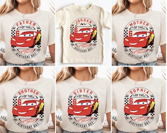Cars Birthday Boy Shirt, Custom Family Matching Shirt, Lightning McQueen Tee, Cars birthday shirt, Mcqueen shirt, Cars birthday tee
