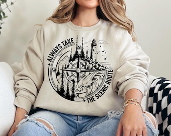 Always Take the Scenic Route Shirt, Hiking Shirt, Trekking Shirt, Road Trip Shirt, Travel Shirt, Adventure Shirt, Vacation Shirt