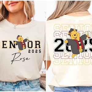 Chemise senior 2025 Winnie l'ourson, T-shirt de remise des diplômes, Chemise de remise des diplômes, promotion 2025