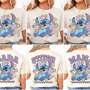 Disney Stitch Shirt, Floral Stitch Trip Shirt, Disneyland trip Shirt, Stitch Kids Shirt, Disney Girls Festival Tee
