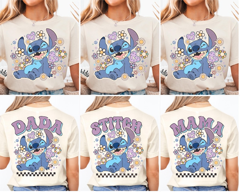Disney Stitch Shirt, Floral Stitch Trip Shirt, Disneyland trip Shirt, Stitch Kids Shirt, Disney Girls Festival Tee