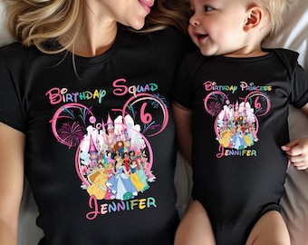 Disney Birthday Princesses Shirt, Disney Birthday Squad Shirt, Princess Birthday Shirt, Disney Castle Birthday Shirt, Disney Birthday Tee