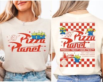 Camiseta Aliens Pizza Planet, Camiseta Alien de Toy Story, Camiseta de Férias em Família na Disney, Camiseta Combinando para a Disneyworld, Camiseta para Viagem à Disneylândia