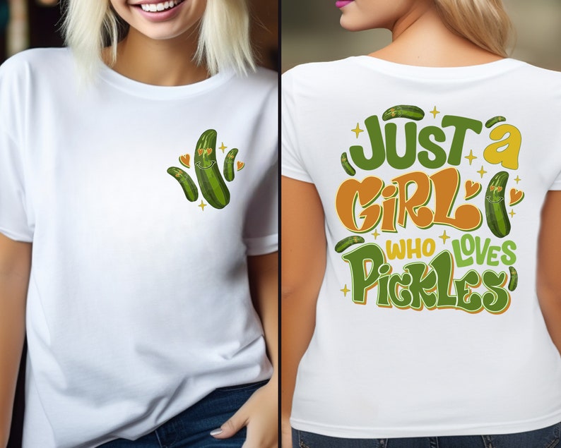 Just A Girl Who Loves Pickles Shirt, Pickle Lover Girls Shirt, Just a Girl Who Loves Pickles Shirt, Funny Pickle Shirts, Pickle Lovers Tee image 4