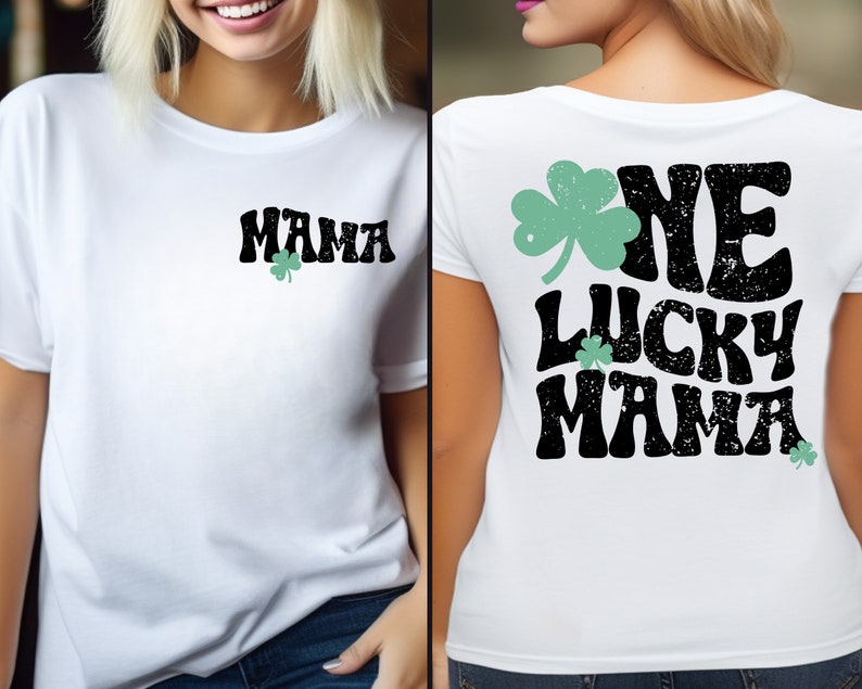 One Lucky Mama Shirt, St Patrick's Day Mama Sweatshirt, Lucky Mom Shirt, Mom Irish Shirt, Mama Clover Shirt, Mom Shamrock Shirt image 2