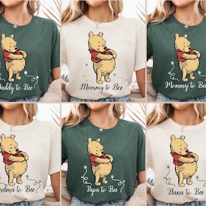 Kubuś Puchatek Mama do Pszczoły Koszulka, Bluza ciążowa Disney, Disneyland Koszulka ciążowa, Kubuś Puchatek Tata do Pszczoły Koszulka, Disneyworld Maternity