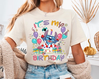 Disney Stitch Birthday Shirt, Stitch Birthday Boy Girl Shirt, Stitch It's My Birthday Shirt, Disney Kids Birthday Party Shirt