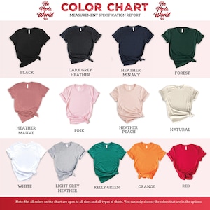 the color chart for a women's t - shirt