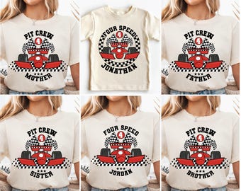 Need Four Speed Birthday Shirt, Car Race Birthday T-Shirt, 4th Birthday, Racing Birthday, Cars 4th Birthday Shirt, Custom Birthday Boy Shirt