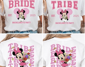 Magical Bachelorette Party Shirts, Bow Bridal Party Graphic Tee, Bride Tribe Theme Park Squad Tops