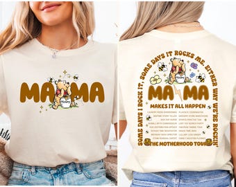 Winnie The Pooh Mama Shirt, Pooh Mom Bear Sweatshirt, Disney Mama Shirt With Kids Names, Mommy Bear Pooh Shirt, Disneyland Mothers Day Tee