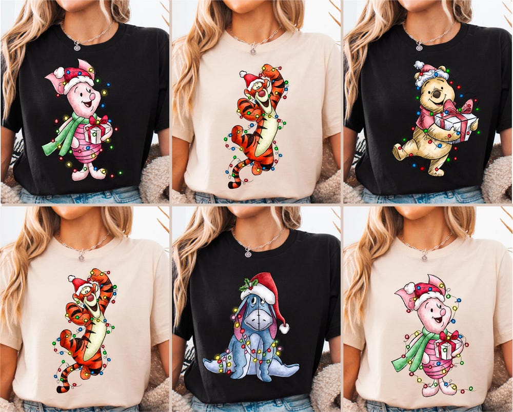 Winnie The Pooh Christmas Shirt, Pooh Christmas Shirt, Tigger Christmas, Eeyore Christmas, Piglet Christmas, Disneyland Christmas Tee Teesummer