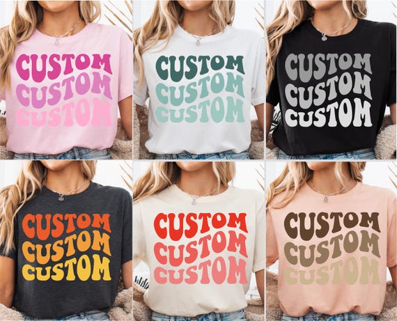 Personalized Wavy Letters Shirt, Custom Retro Shirt, Custom Text Shirts, Concert Outfit, Gift For Fan Girl, Your Text Shirt