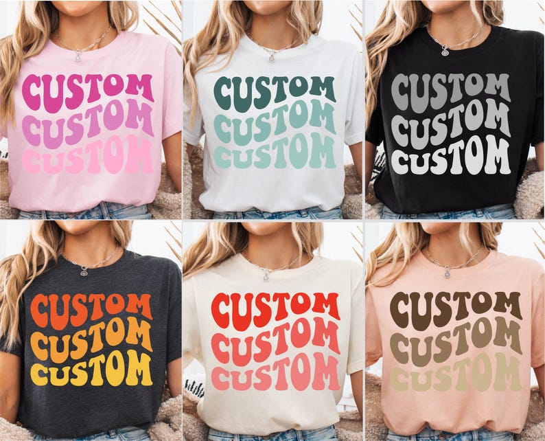 Personalized Wavy Letters Shirt, Custom Retro Shirt, Custom Text Shirts, Concert Outfit, Gift For Fan Girl, Your Text Shirt