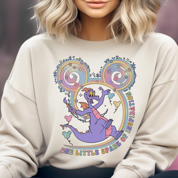 One Little Spark Of Inspiration, Disney Figment Dragon Shirt, Epcot Figment Sweatshirt, Disney Purple Dragon Shirt, Kids Epcot Shirt