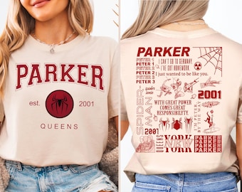 Parker Queens-tröja, Disney Spiderman-tröja, Peter Parker-tröja, Spindelpappa-tröja, Disneyland-superhjälte-tröja, Spindelpojke-tröja