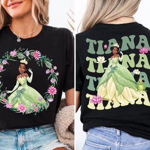 Camiseta de la Princesa Tiana de Disney, Camiseta de viaje a Disneyland de la Princesa Tiana, Camiseta de la Princesa Tiana y el Sapo, Camiseta de viaje para chicas Disney, Camiseta de viaje de la Princesa Tiana imagen 4