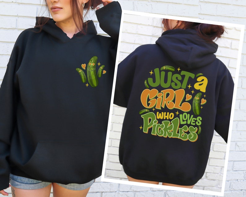 Just A Girl Who Loves Pickles Shirt, Pickle Lover Girls Shirt, Just a Girl Who Loves Pickles Shirt, Funny Pickle Shirts, Pickle Lovers Tee image 3