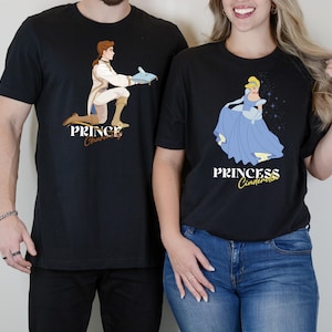 Disney Prince Princess Matching Shirts, Princess Cinderella Tee, Disneyland Girls Trip Shirt, Disney Princess Aurora Tee, Prince Philip tee