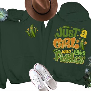 Just A Girl Who Loves Pickles Shirt, Pickle Lover Girls Shirt, Just a Girl Who Loves Pickles Shirt, Funny Pickle Shirts, Pickle Lovers Tee image 2