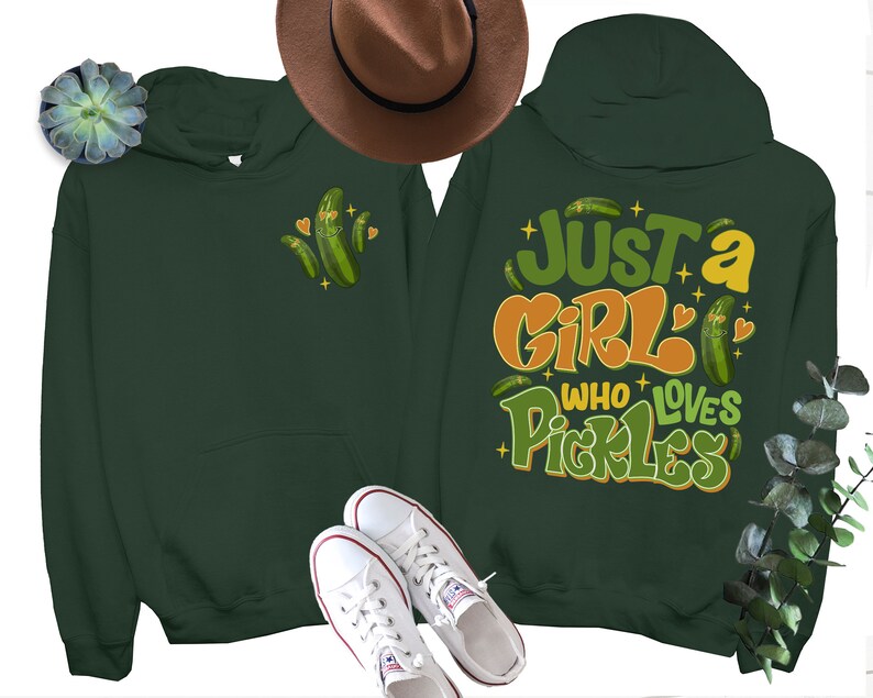 Just A Girl Who Loves Pickles Shirt, Pickle Lover Girls Shirt, Just a Girl Who Loves Pickles Shirt, Funny Pickle Shirts, Pickle Lovers Tee image 2
