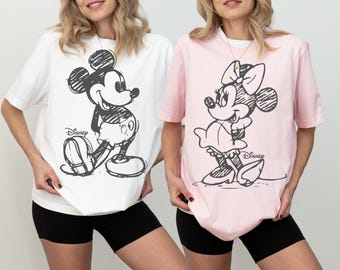 Vintage Mickey Minnie Shirts, Micky und Freunde passendes Shirt, Retro Disney Trip Shirt, Mickey Minnie Paar Shirt, Disney Trip Shirt