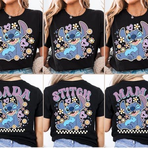 Chemise Disney Stitch, chemise florale voyage, chemise voyage Disneyland, chemise Stitch pour enfants, t-shirt Disney Girls Festival image 4