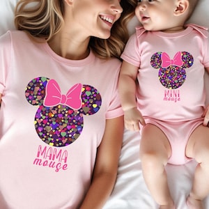 Disney Minnie Mouse Mama Mini Shirt, Mama Mini Mouse Tee, Funny Disney Sweatshirt, Disneyland Mom Daughter Trip Tees, Mothers Day gifts